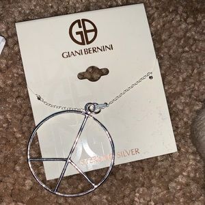 NWT sterling silver peace sign elegant necklace